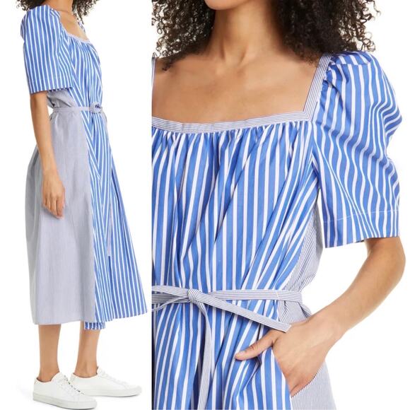 Baum und Pferdgarten Aiko Mixed Stripe Organic Cotton Midi Dress, 8 - Picture 2 of 13